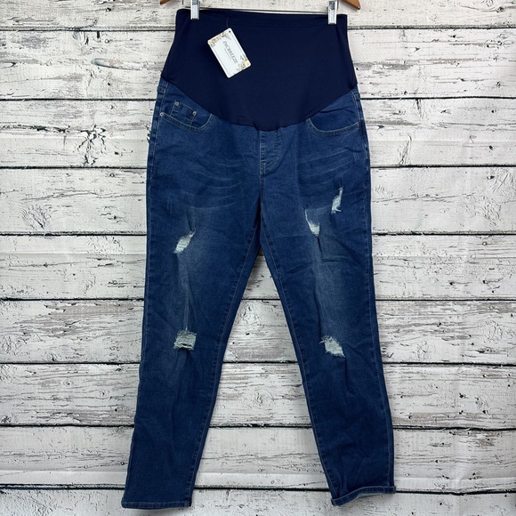 PacBreeze Maternity Jeans 🆕 Over Belly Slim Stretchy Pants [Size XXL] NWT - Picture 1 of 8